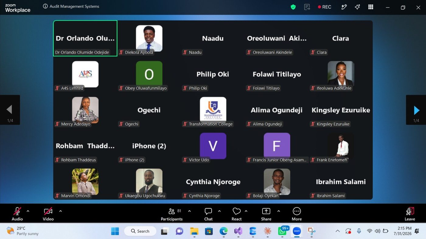 Live virtual training session